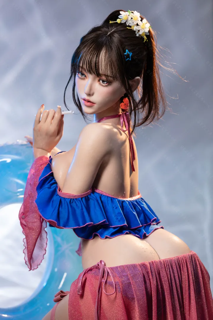 155cm (5ft1) Eカップ 軽量 シリコン ラブドール 可動式顎 ヘッド Nymphaea